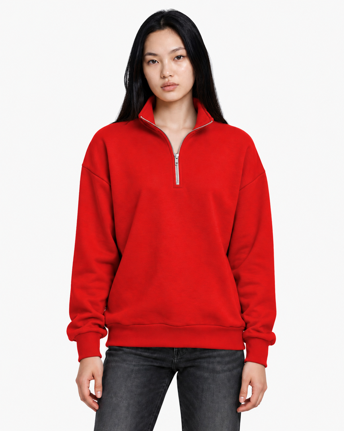 Unisex Dropshoulder Quarter Zip Sweatshirt