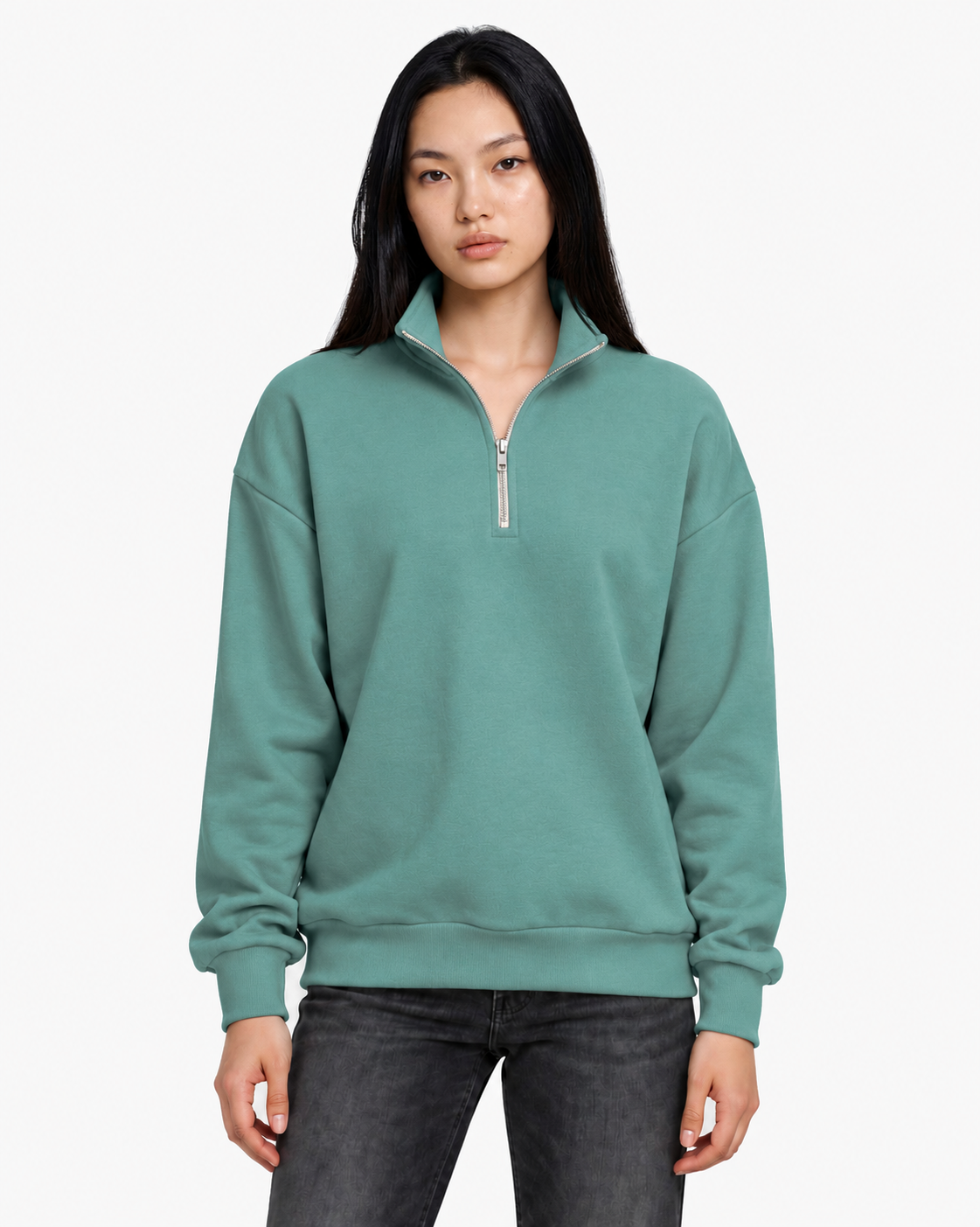 Unisex Dropshoulder Quarter Zip Sweatshirt