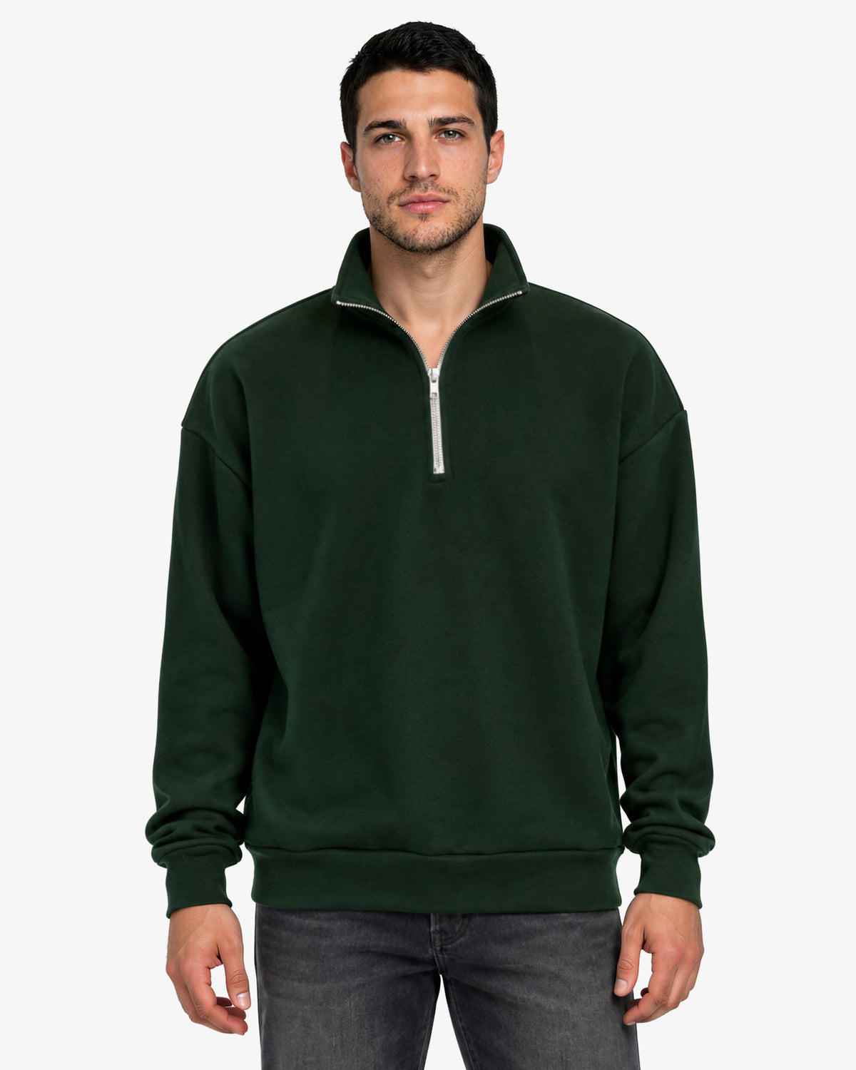 Unisex Dropshoulder Quarter Zip Sweatshirt