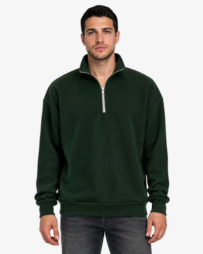 Unisex Dropshoulder Quarter Zip Sweatshirt