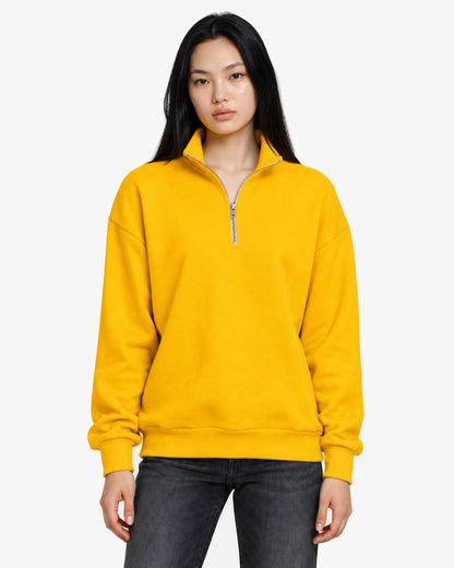 Unisex Dropshoulder Quarter Zip Sweatshirt
