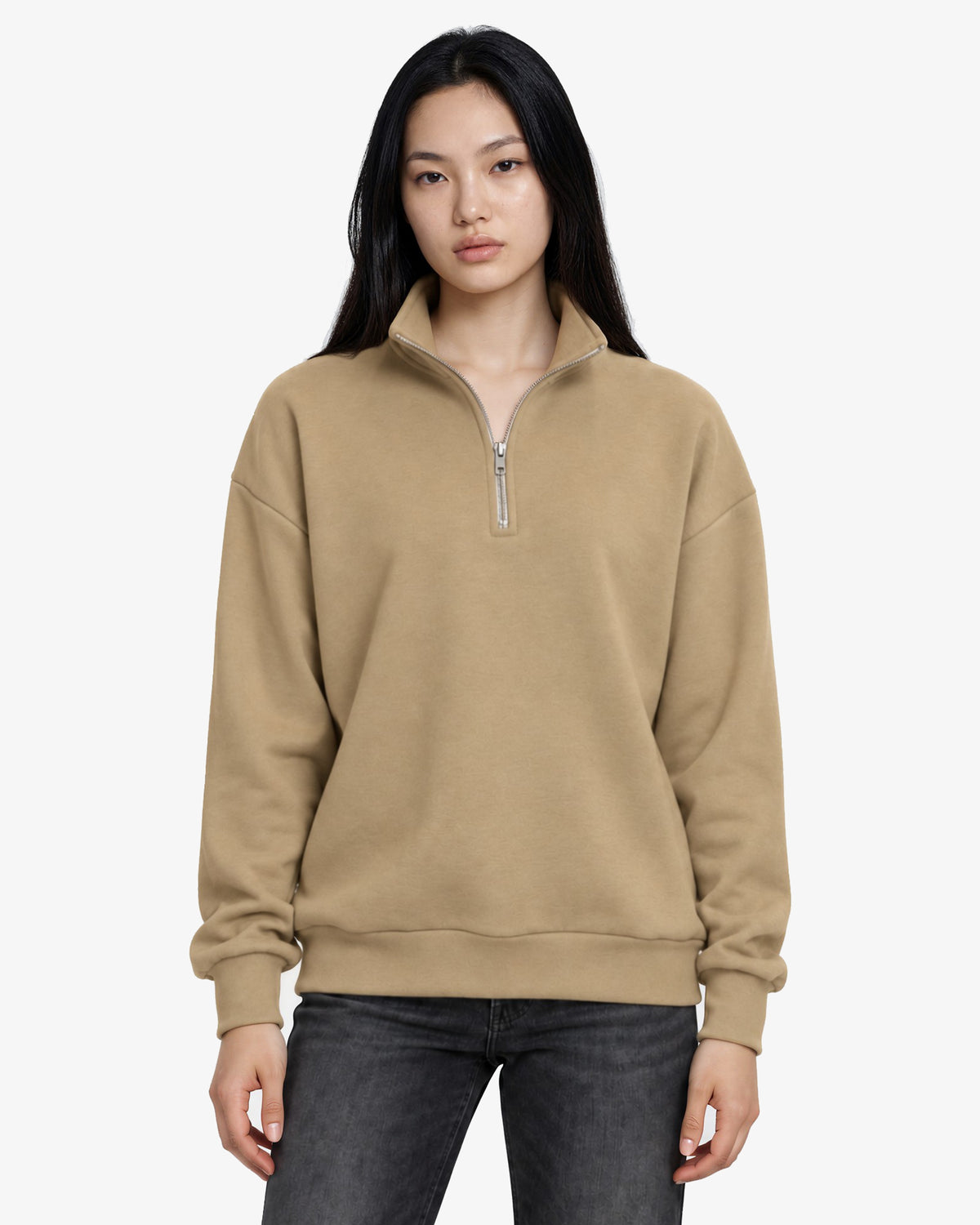 Unisex Dropshoulder Quarter Zip Sweatshirt
