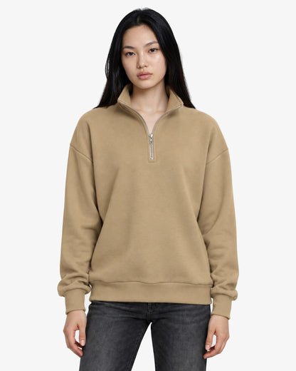 Unisex Dropshoulder Quarter Zip Sweatshirt
