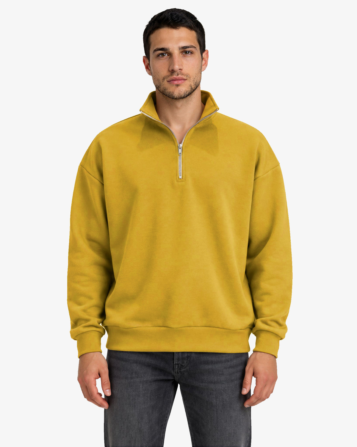Unisex Dropshoulder Quarter Zip Sweatshirt