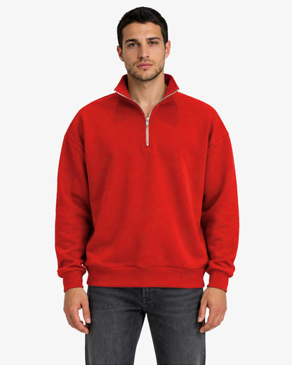 Unisex Dropshoulder Quarter Zip Sweatshirt