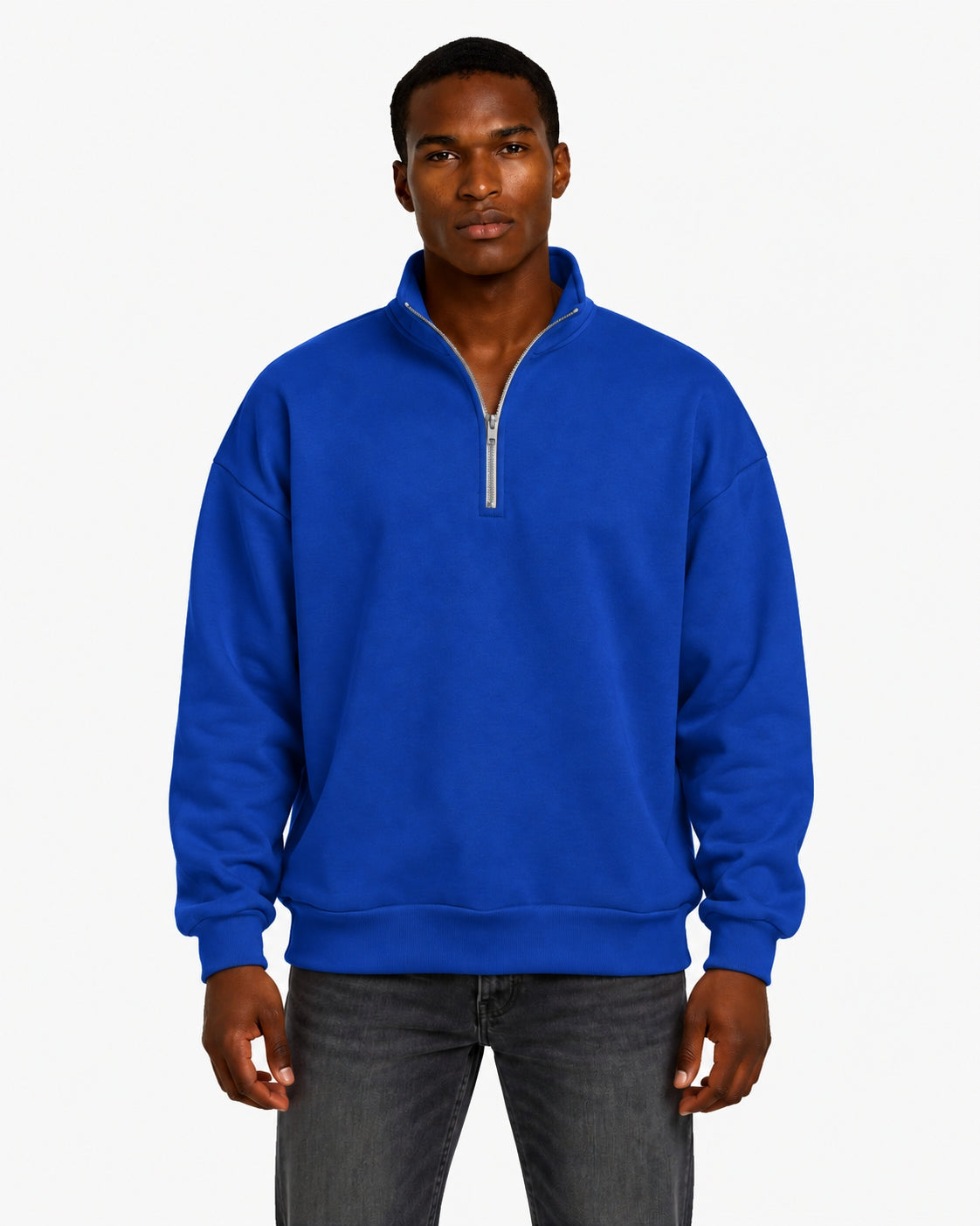 Unisex Dropshoulder Quarter Zip Sweatshirt