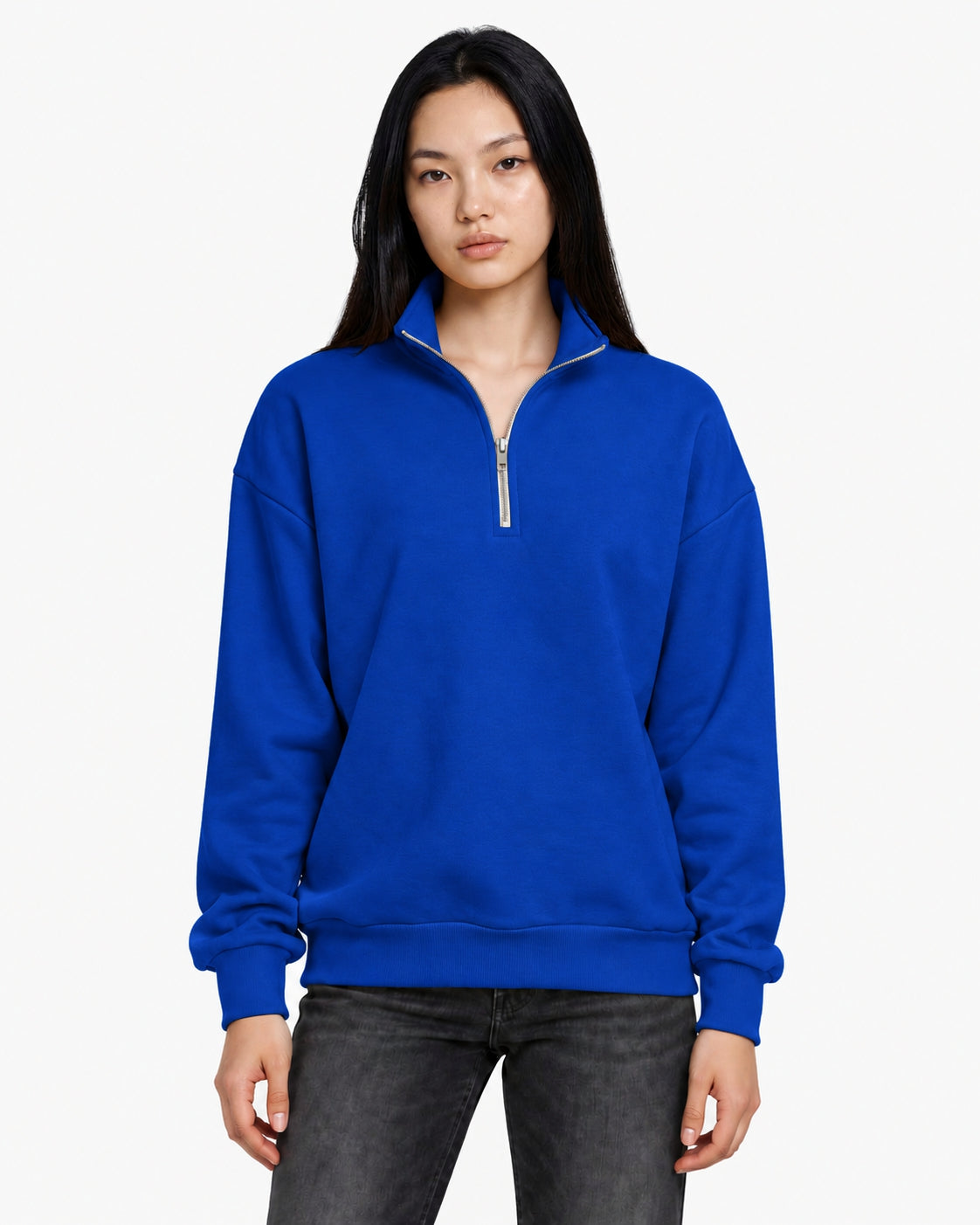 Unisex Dropshoulder Quarter Zip Sweatshirt