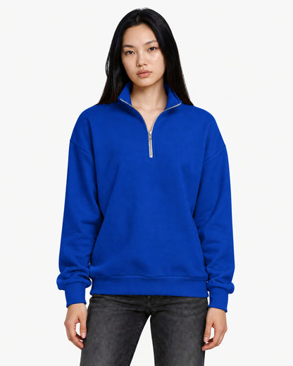 Unisex Dropshoulder Quarter Zip Sweatshirt
