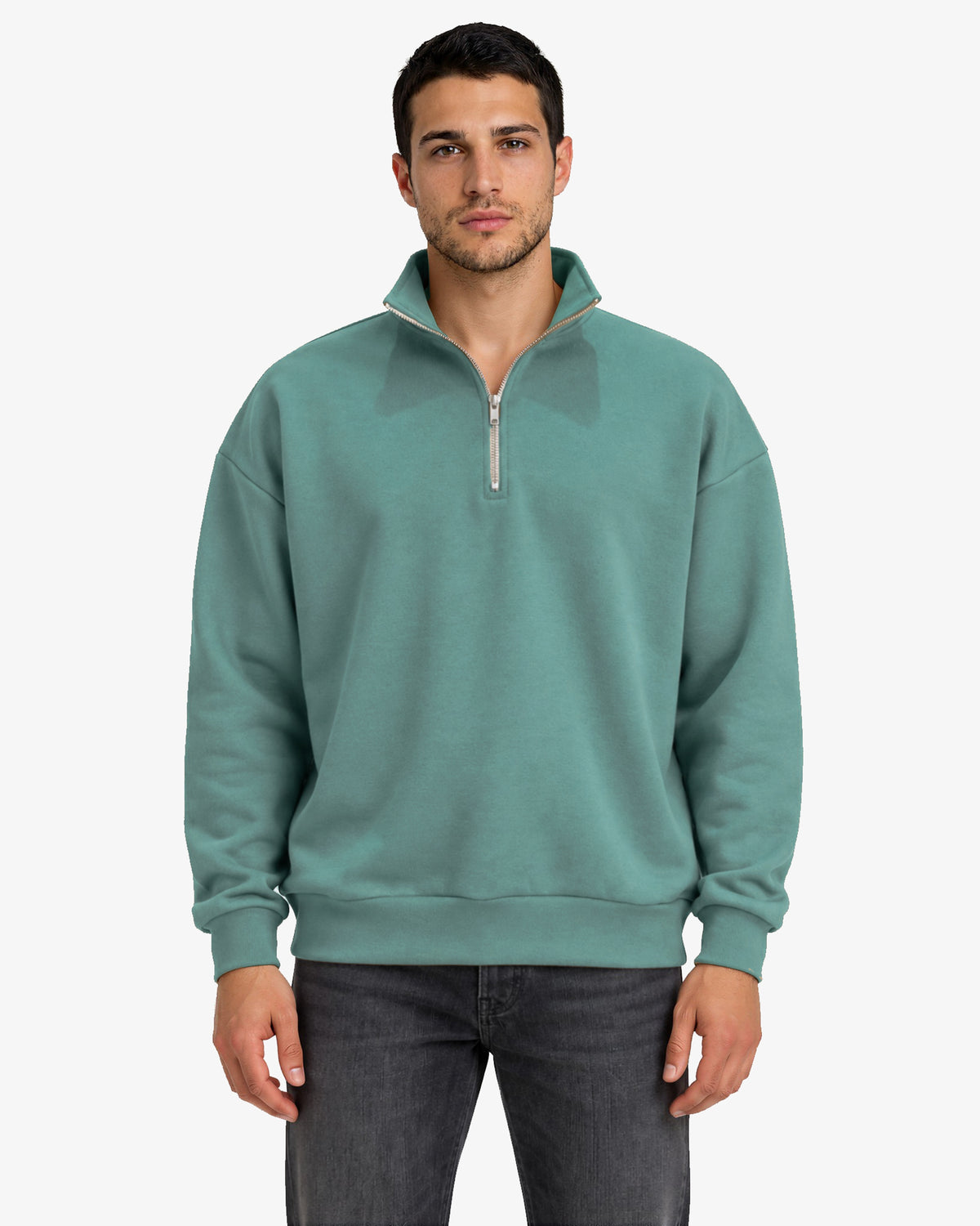 Unisex Dropshoulder Quarter Zip Sweatshirt