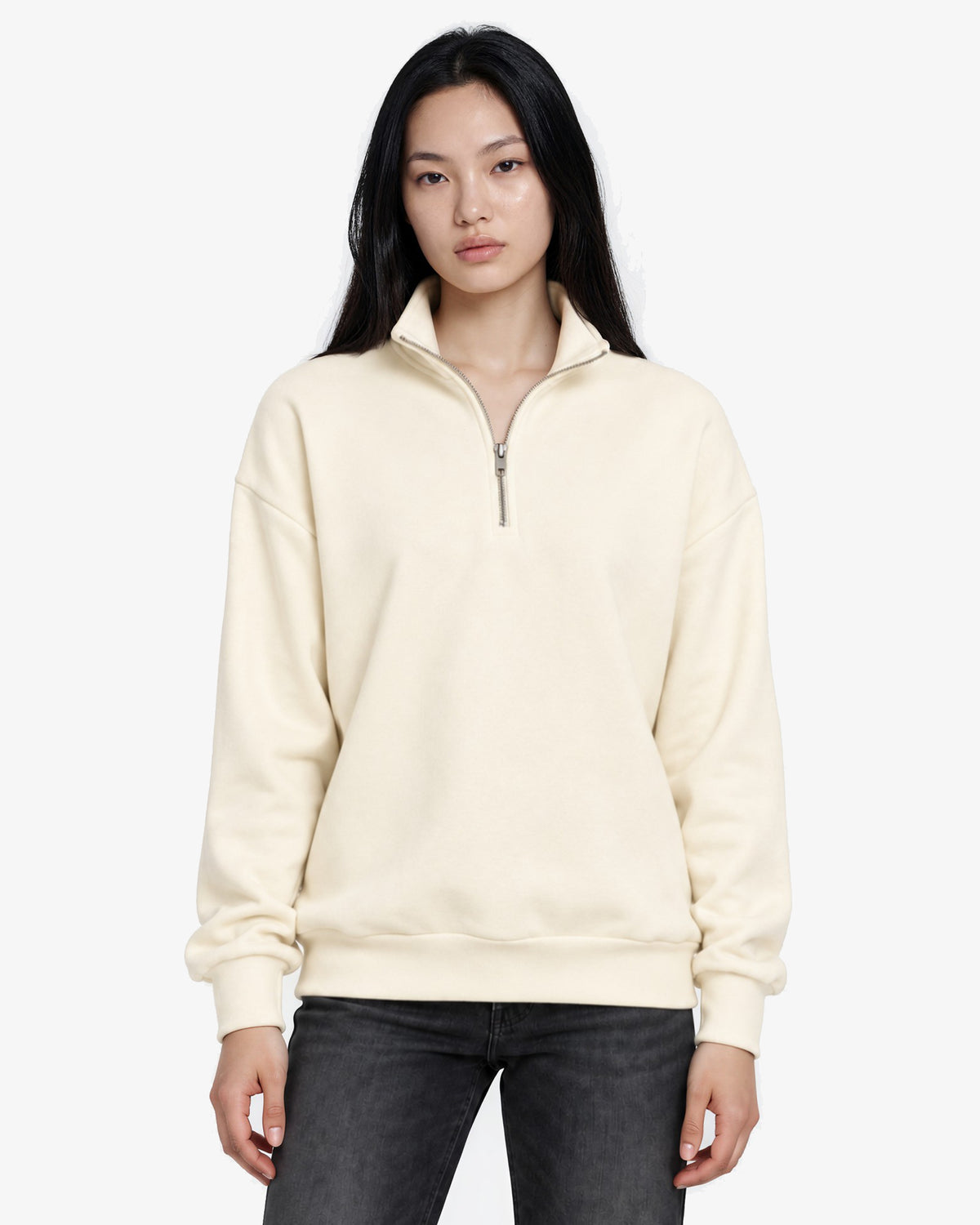 Unisex Dropshoulder Quarter Zip Sweatshirt