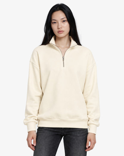 Unisex Dropshoulder Quarter Zip Sweatshirt