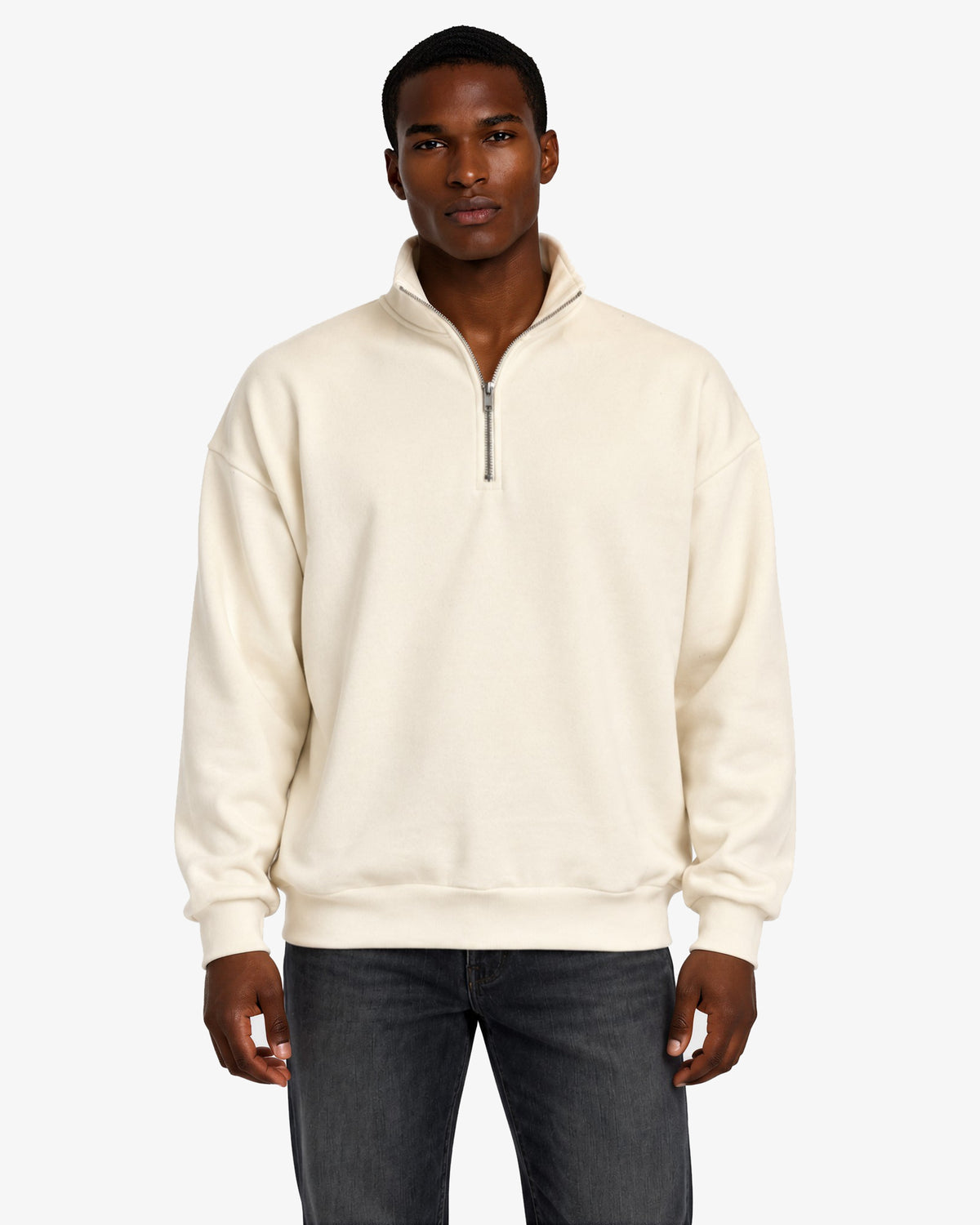 Unisex Dropshoulder Quarter Zip Sweatshirt