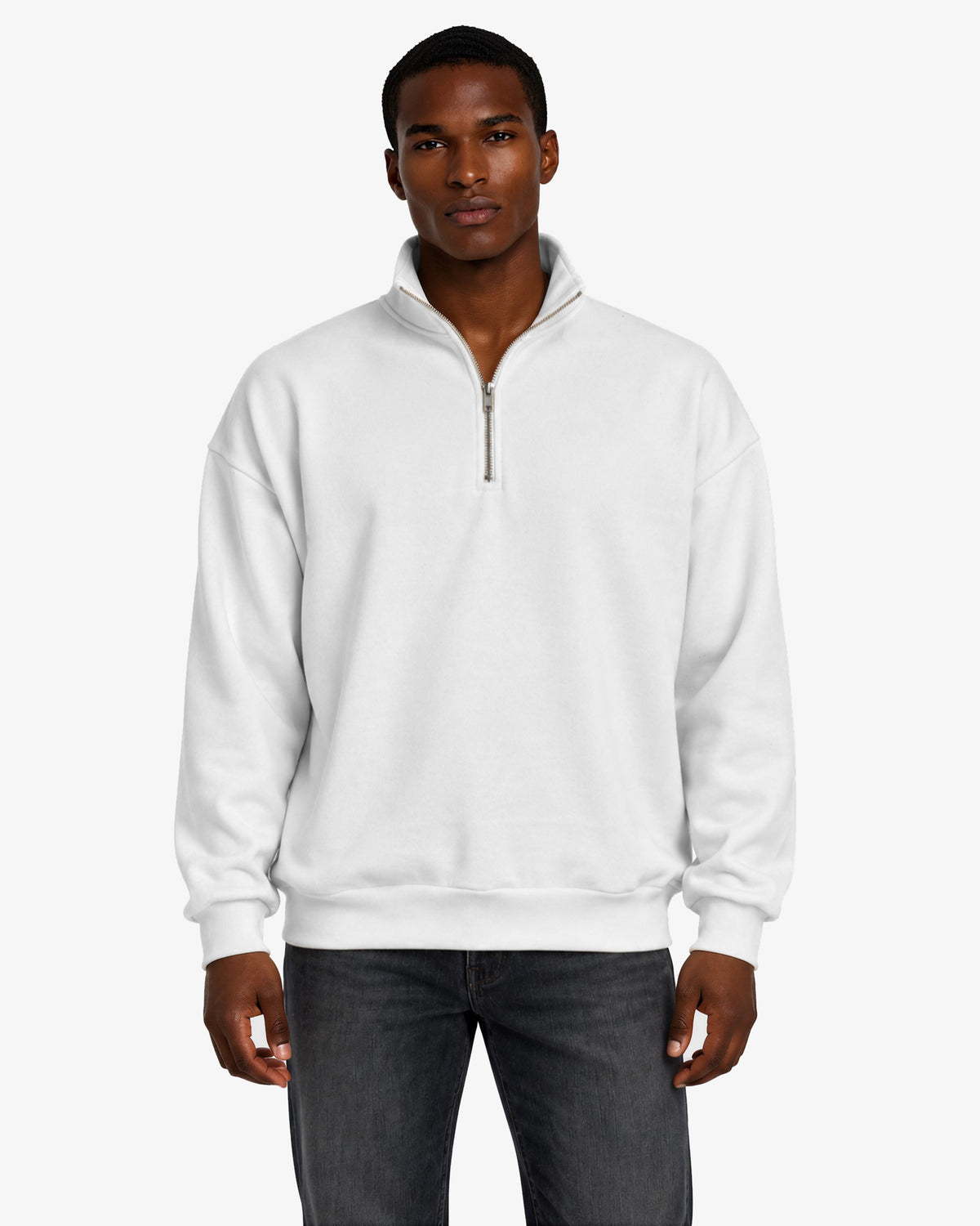 Unisex Dropshoulder Quarter Zip Sweatshirt