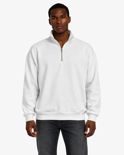 Unisex Dropshoulder Quarter Zip Sweatshirt