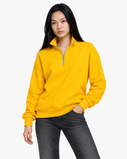 Unisex Dropshoulder Quarter Zip Sweatshirt