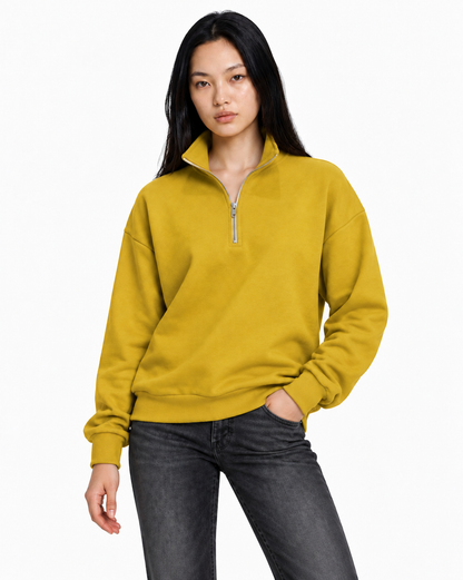 Unisex Dropshoulder Quarter Zip Sweatshirt