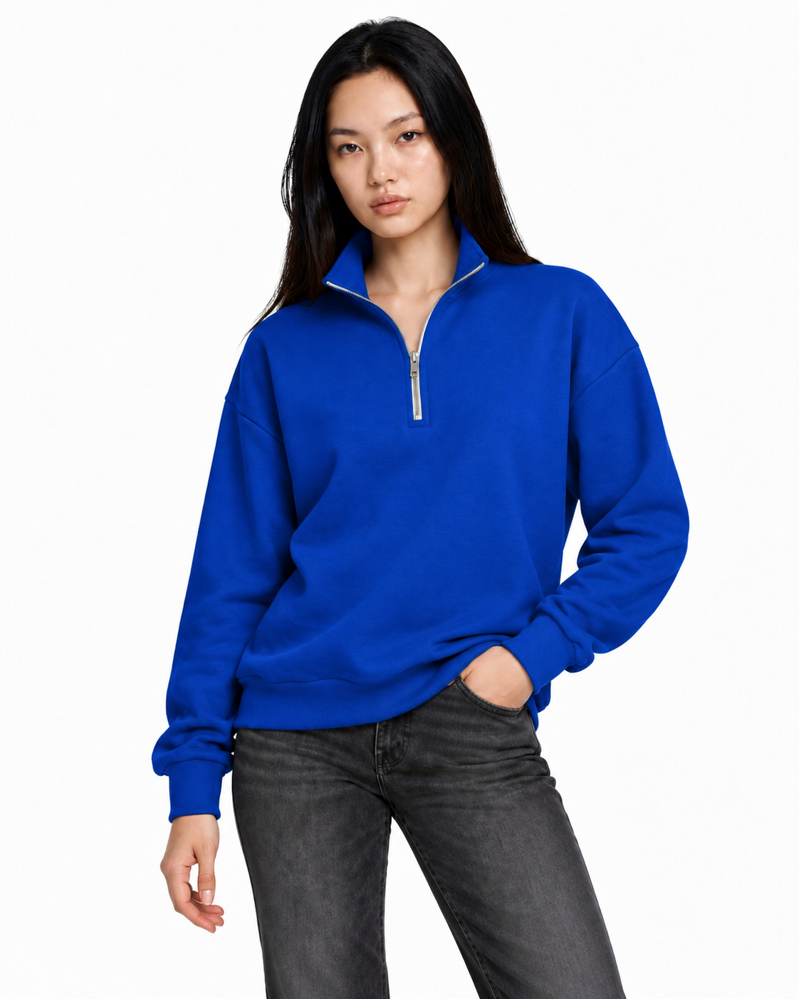 Unisex Dropshoulder Quarter Zip Sweatshirt