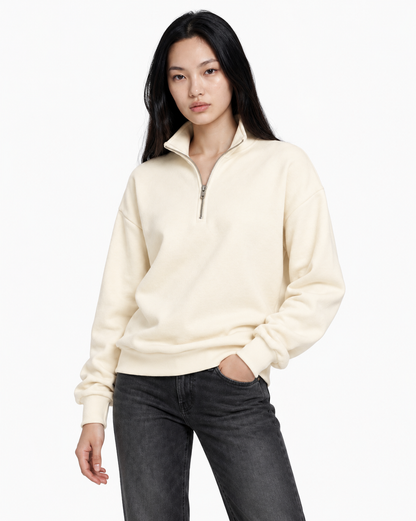Unisex Dropshoulder Quarter Zip Sweatshirt