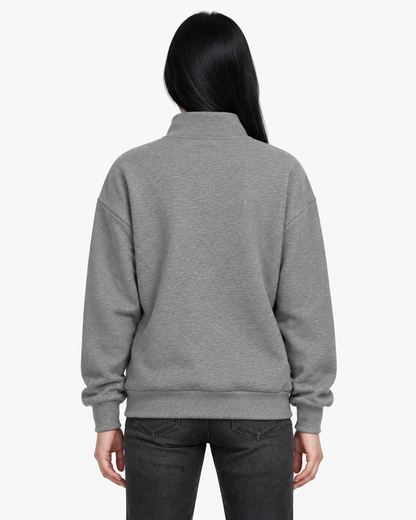 Unisex Dropshoulder Quarter Zip Sweatshirt