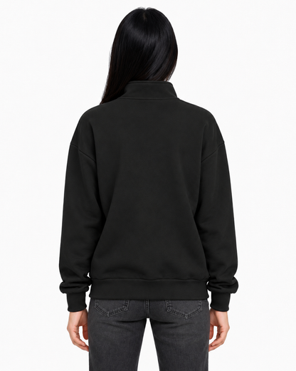 Unisex Dropshoulder Quarter Zip Sweatshirt