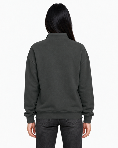 Unisex Dropshoulder Quarter Zip Sweatshirt