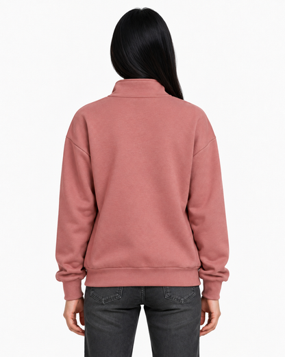 Unisex Dropshoulder Quarter Zip Sweatshirt