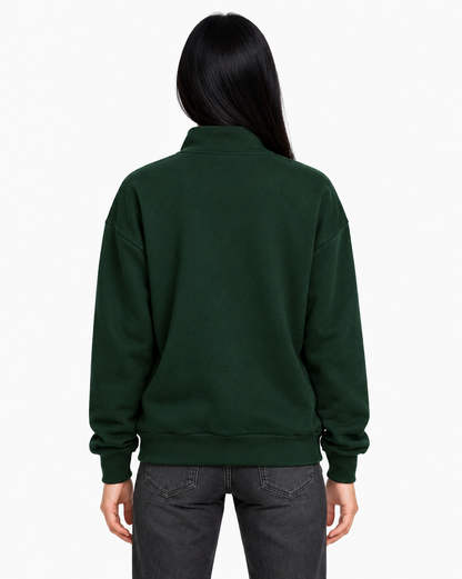 Unisex Dropshoulder Quarter Zip Sweatshirt