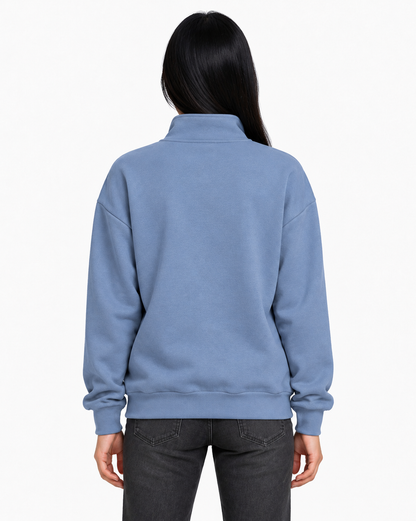 Unisex Dropshoulder Quarter Zip Sweatshirt