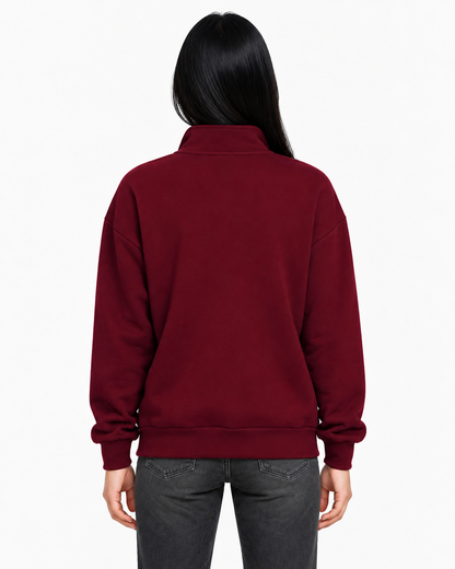 Unisex Dropshoulder Quarter Zip Sweatshirt
