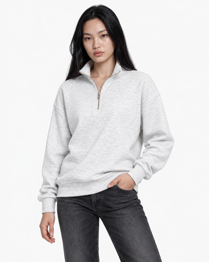 Unisex Dropshoulder Quarter Zip Sweatshirt