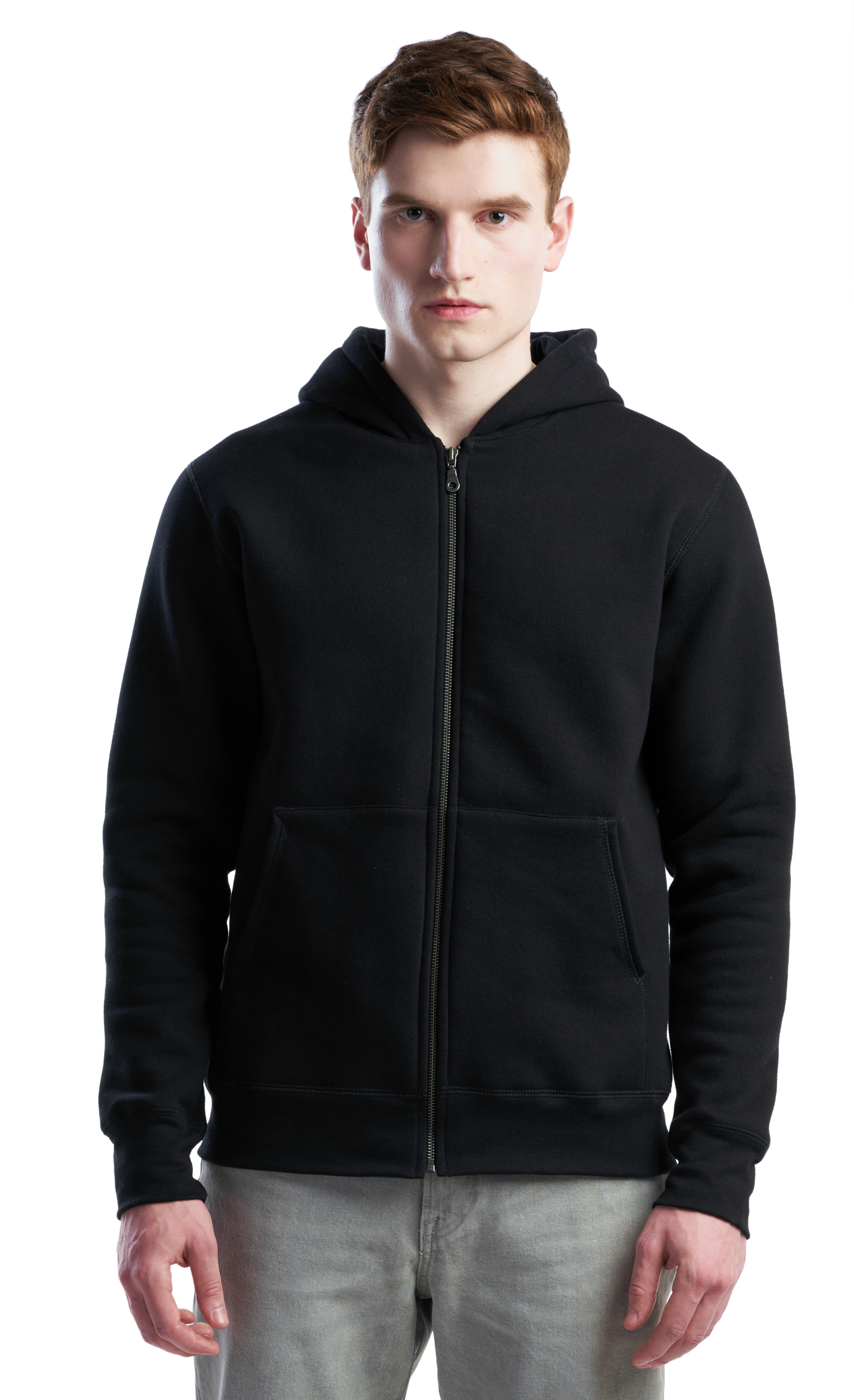 JY HOODED PULLOVER - BLACK ORGANIC COTTON FLEECE