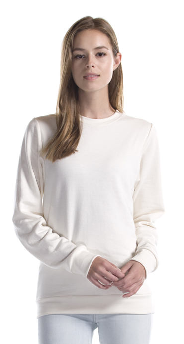 White fleece crewneck sweatshirt Clearance